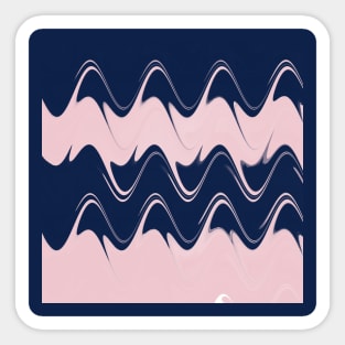 Blue and Pink Wave Pattern Sticker